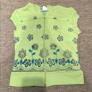 Reversible zip up teeshirt sweater